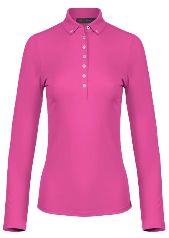 KJUS Catalina Cool longsleeve polo de mujer de manga larga, peony