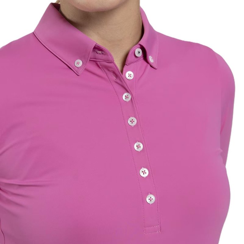 KJUS Catalina Cool longsleeve polo de mujer de manga larga, peony