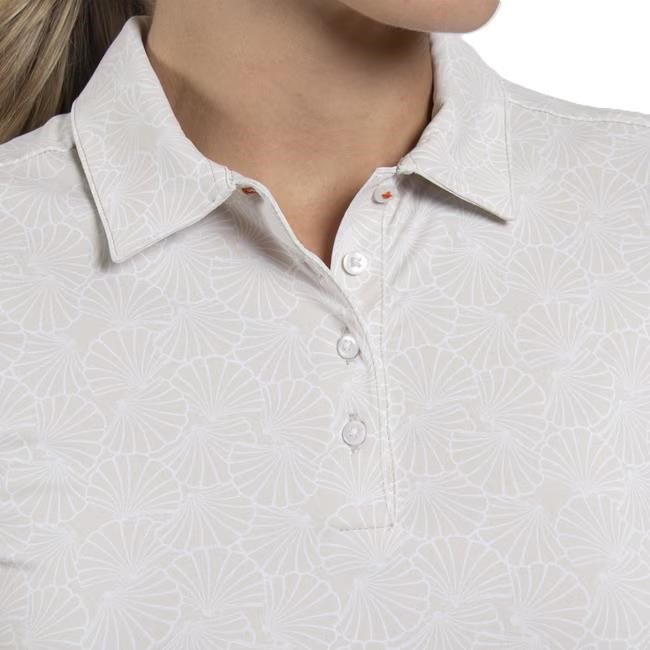 KJUS Enya Printed polo de mujer, oyster/white