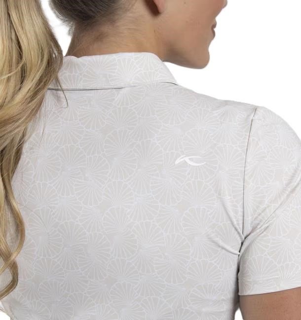 KJUS Enya Printed polo de mujer, oyster/white
