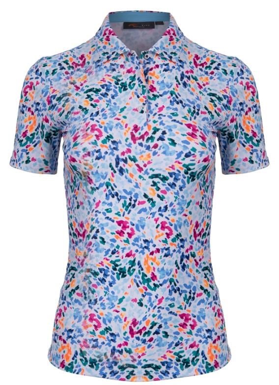 KJUS Enya Printed polo de mujer, blanco/poolside