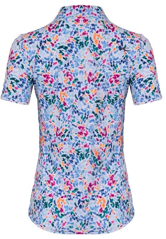 KJUS Enya Printed polo de mujer, blanco/poolside