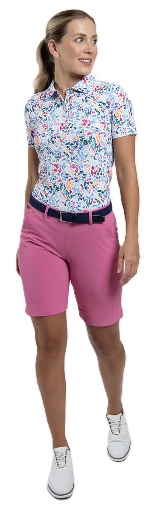 KJUS Enya Printed polo de mujer, blanco/poolside