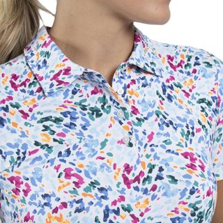 KJUS Enya Printed polo de mujer, blanco/poolside