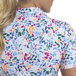 KJUS Enya Printed polo de mujer, blanco/poolside