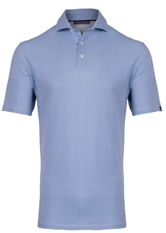 KJUS Hollow Pima Print polo de hombre, blanco/catamaran