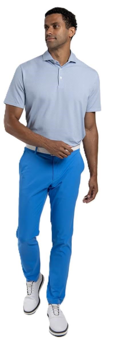KJUS Hollow Pima Print polo de hombre, blanco/catamaran