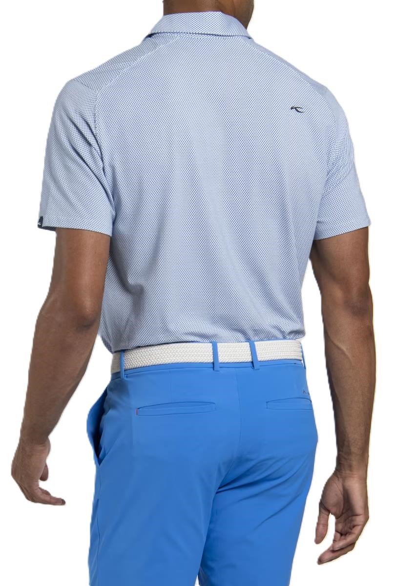 KJUS Hollow Pima Print polo de hombre, blanco/catamaran