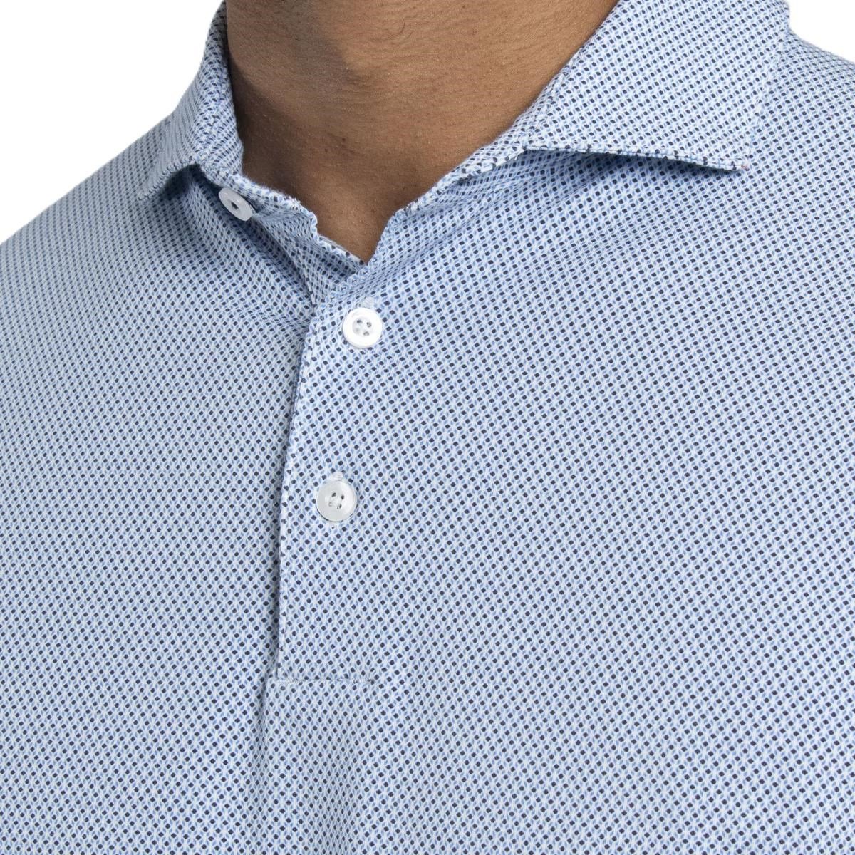 KJUS Hollow Pima Print polo de hombre, blanco/catamaran