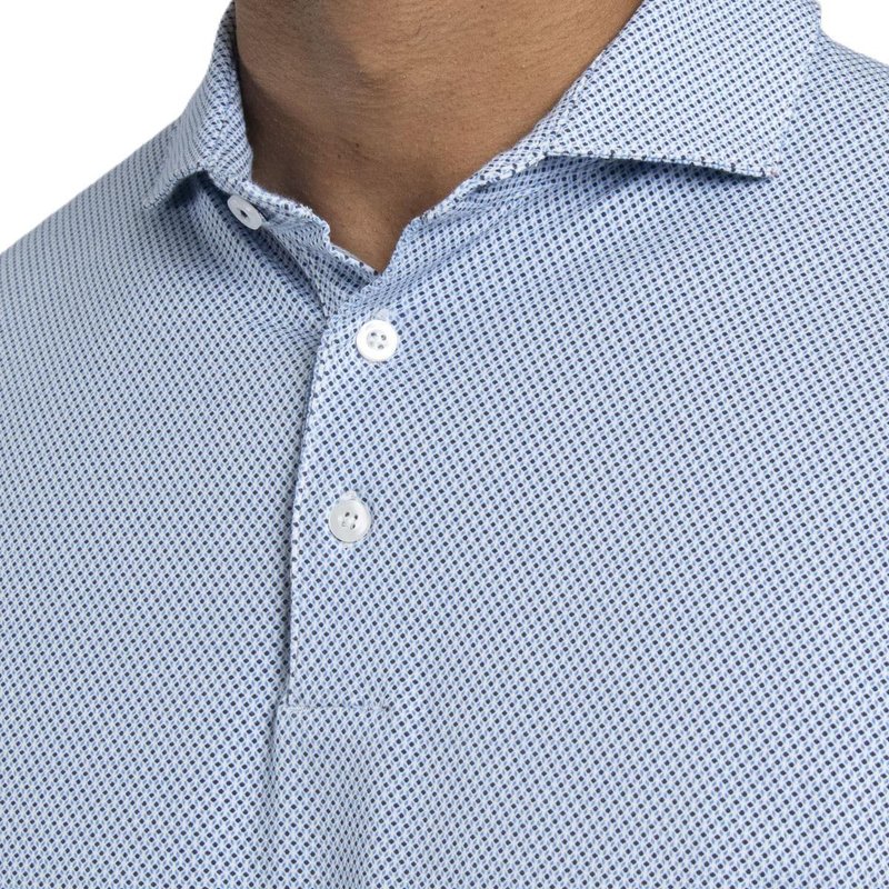 KJUS Hollow Pima Print polo de hombre, blanco/catamaran