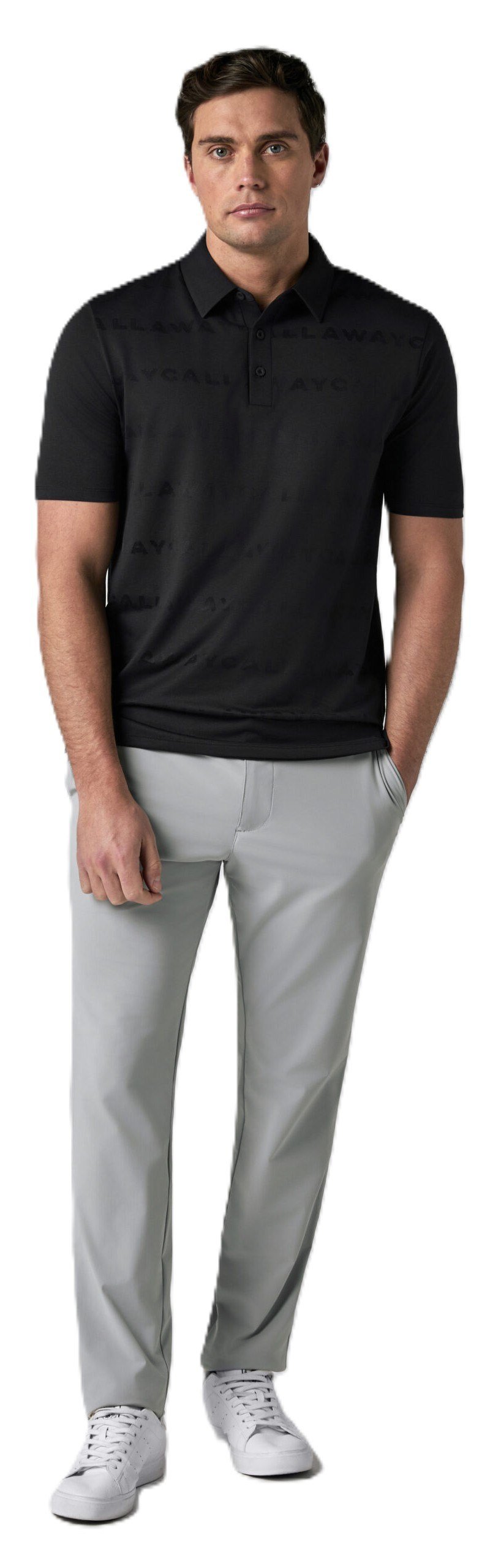 Callaway Mid Century Jacquard polo de hombre, antracita