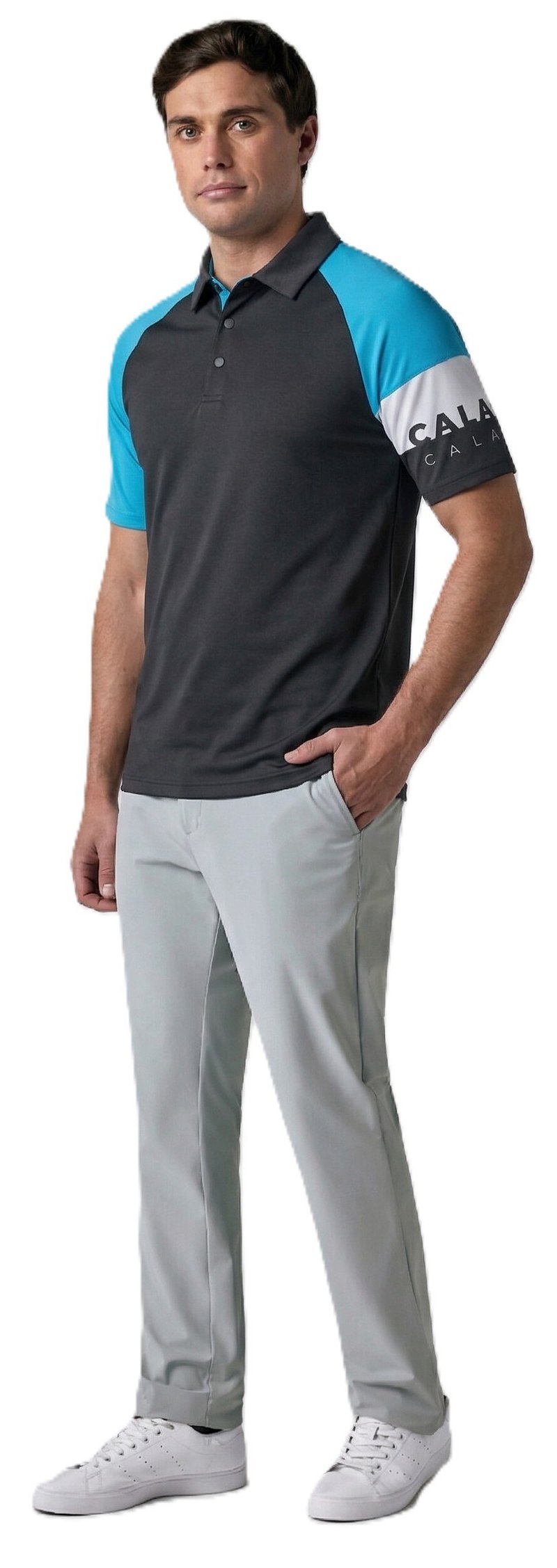 Callaway Modern Traveler Premium Mixed Texture polo de hombre, antracita