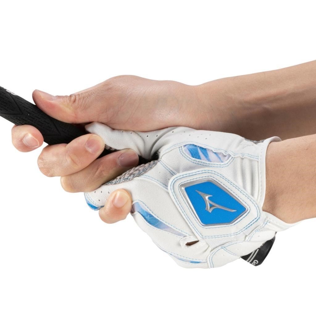 Mizuno Double Grip guante de golf para hombre, blanco