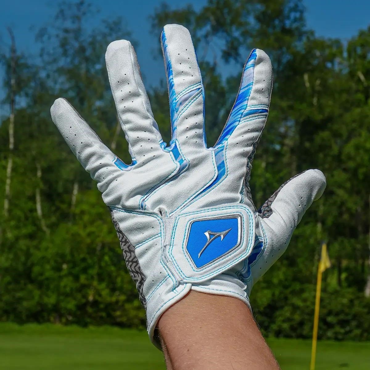 Mizuno Double Grip guante de golf para hombre, blanco