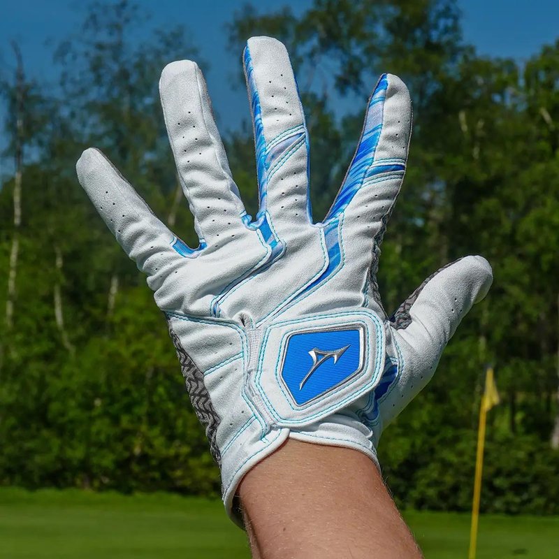 Mizuno Double Grip guante de golf para hombre, blanco