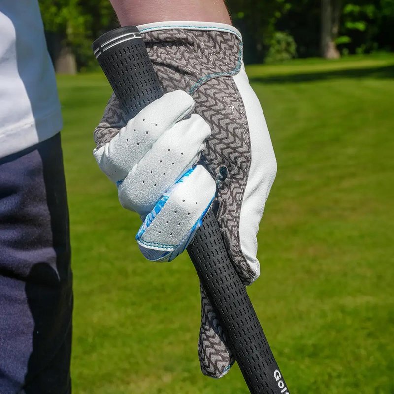 Mizuno Double Grip guante de golf para hombre, blanco