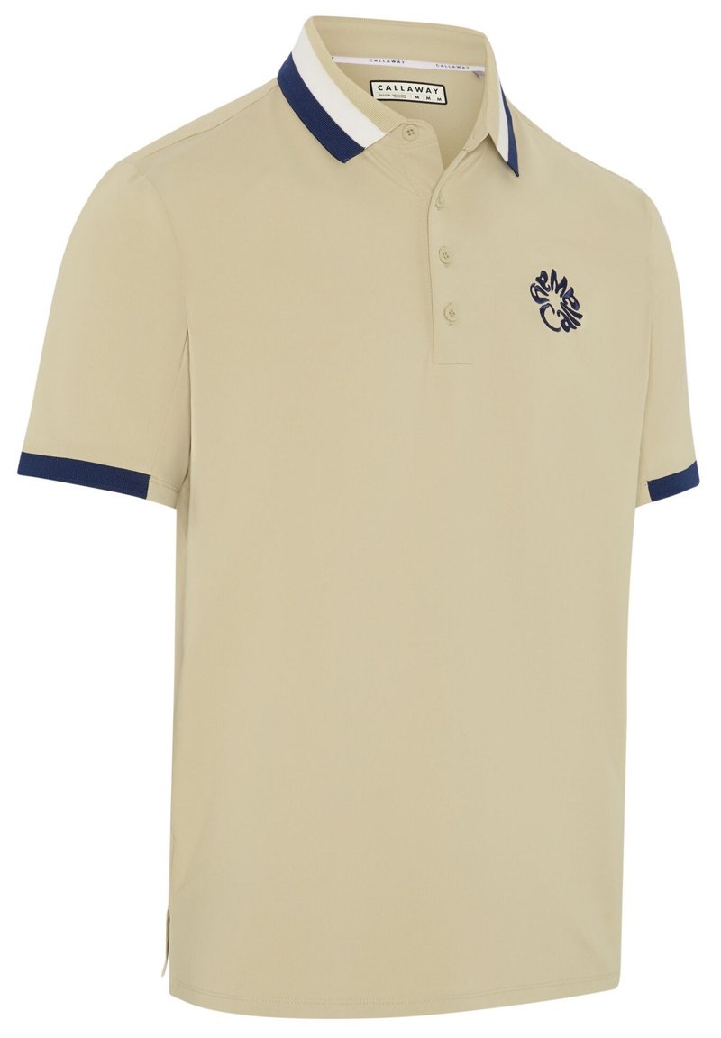 Callaway Mid Century Striped Rib Collar polo para hombre, fields of rye