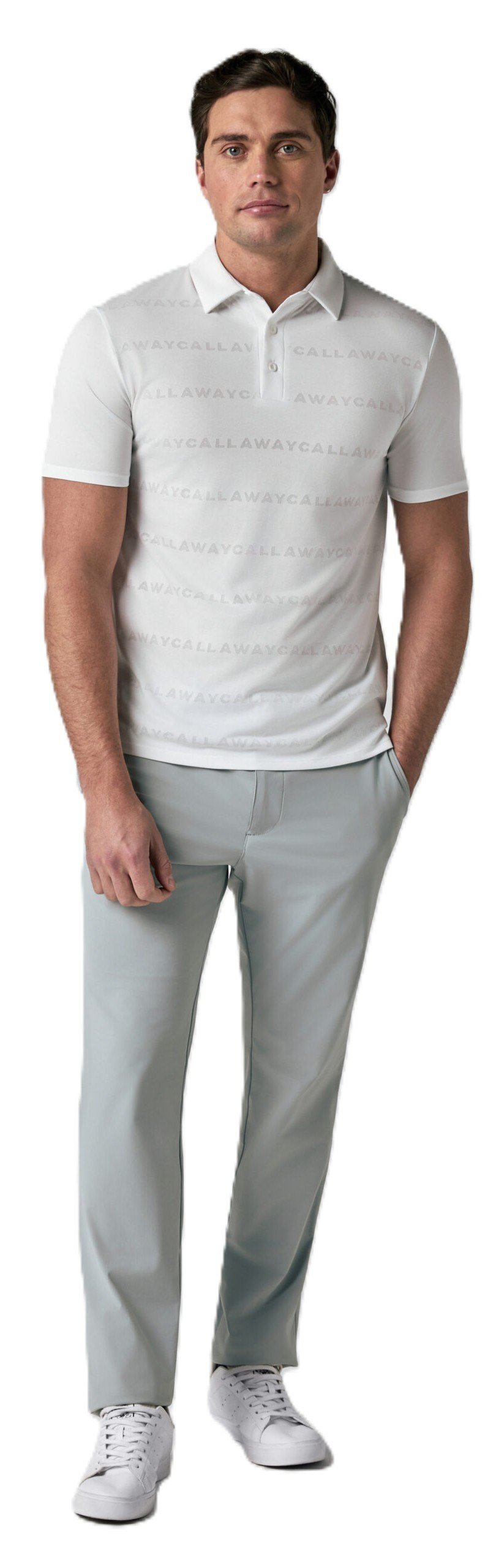 Callaway Mid Century Jacquard polo de hombre, bright white