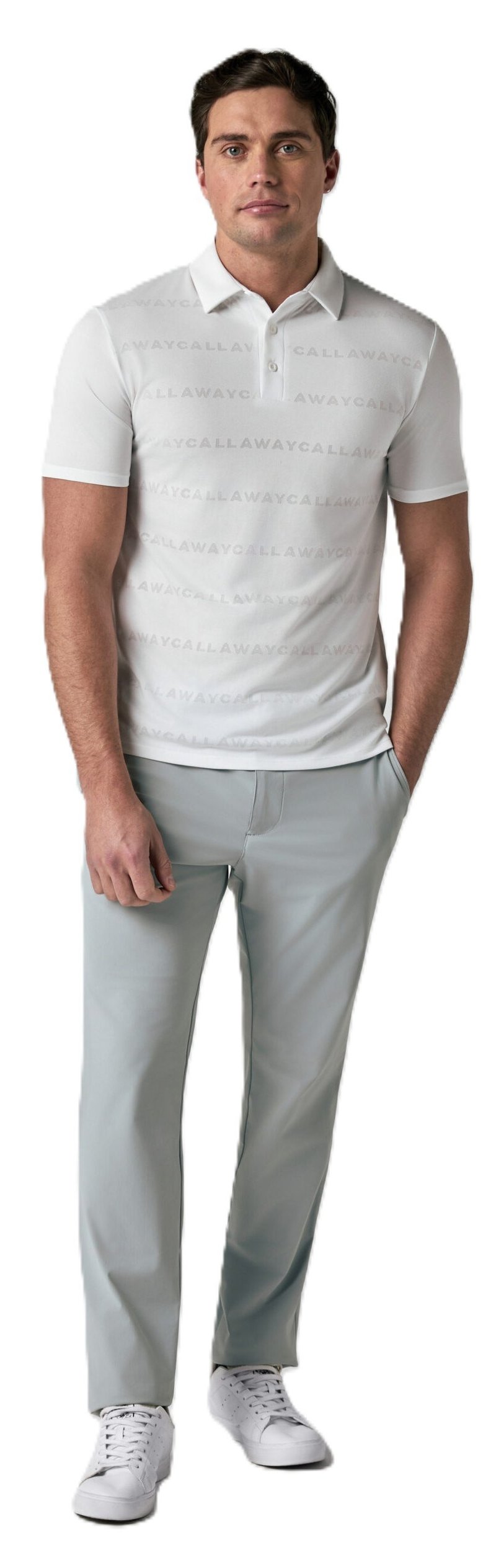 Callaway Mid Century Jacquard polo de hombre, bright white