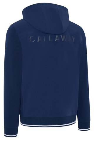 Callaway Mid Century Mixed Media Hooded 1/4 Zip sudadera con capucha para hombre, medieval blue