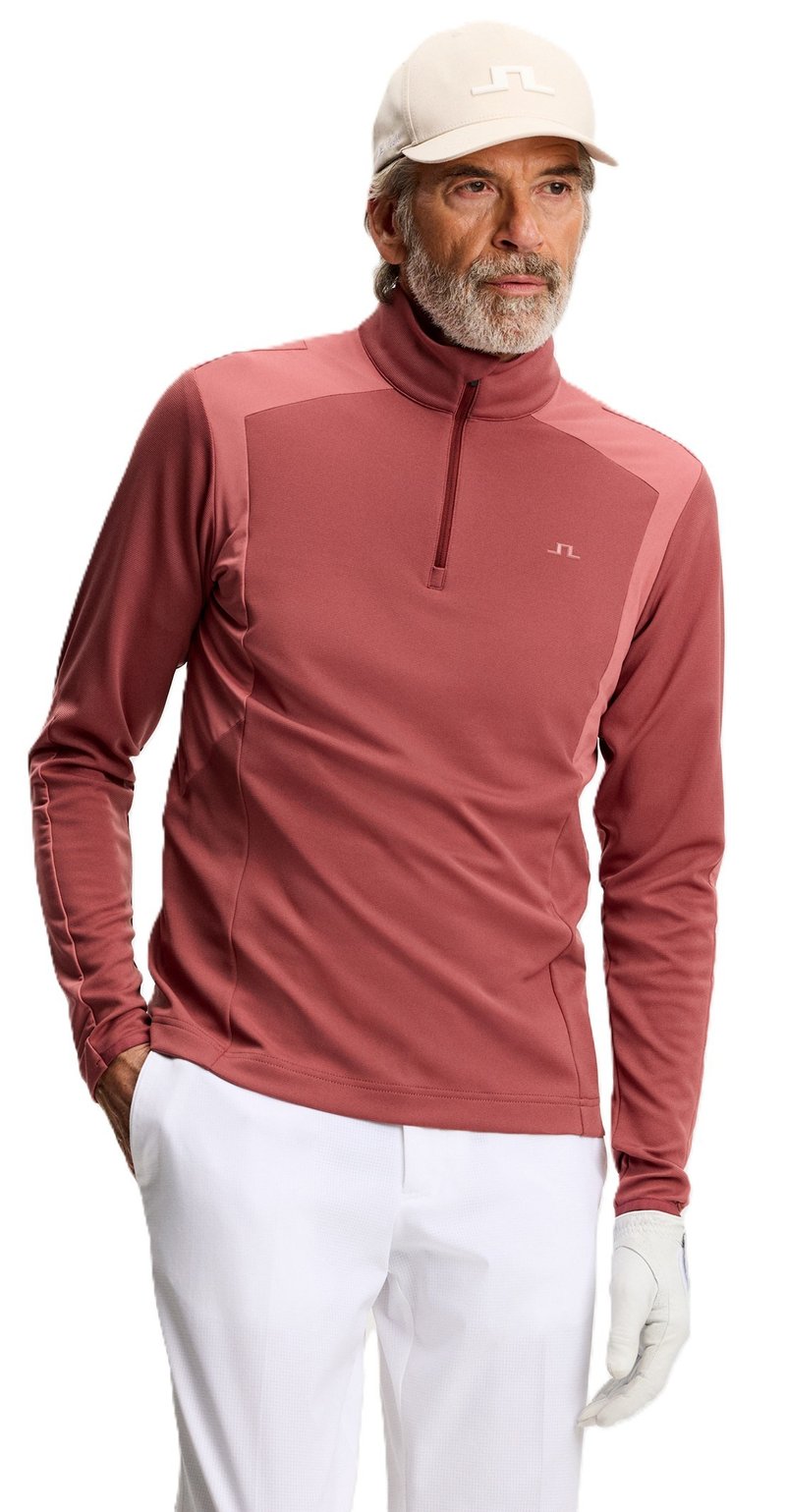 J.Lindeberg Lukas Quarter Zip sudadera de hombre, apple butter