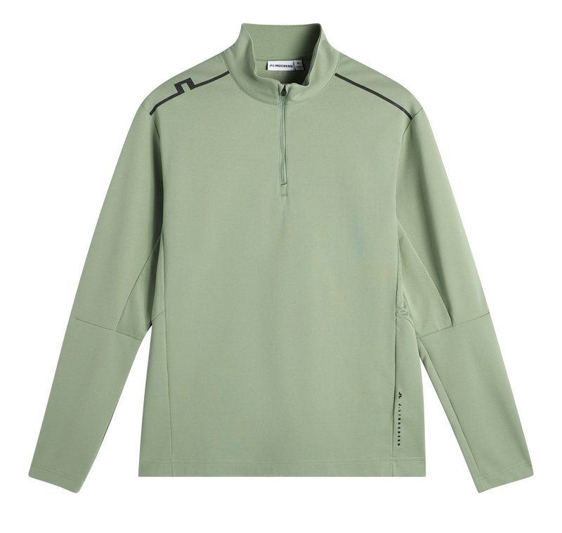 J.Lindeberg Leon Quarter Zip sudadera de hombre, hedge green