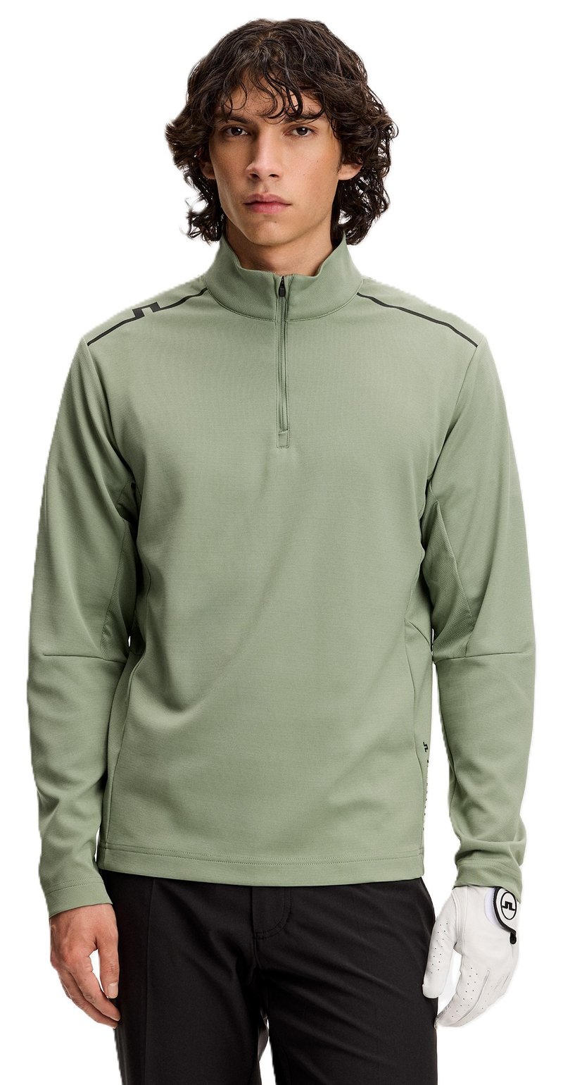 J.Lindeberg Leon Quarter Zip sudadera de hombre, hedge green