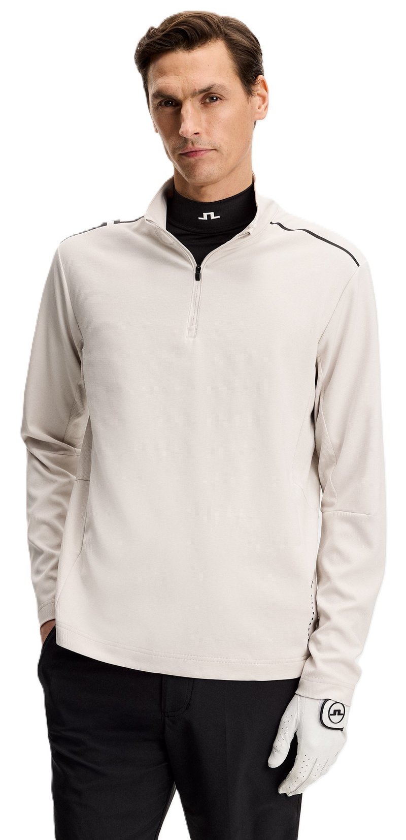 J.Lindeberg Leon Quarter Zip Mid Layer sudadera de hombre, moonbeam