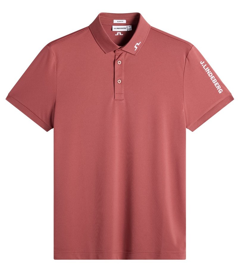 J.Lindeberg Tour Tech Slim Fit polo de hombre, apple butter