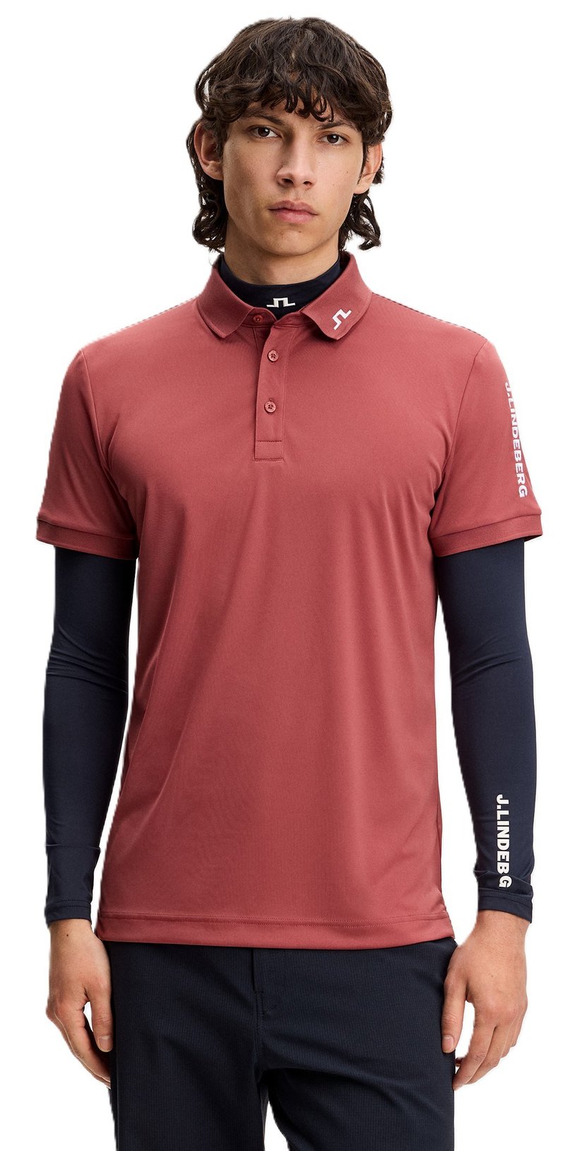 J.Lindeberg Tour Tech Slim Fit polo de hombre, apple butter