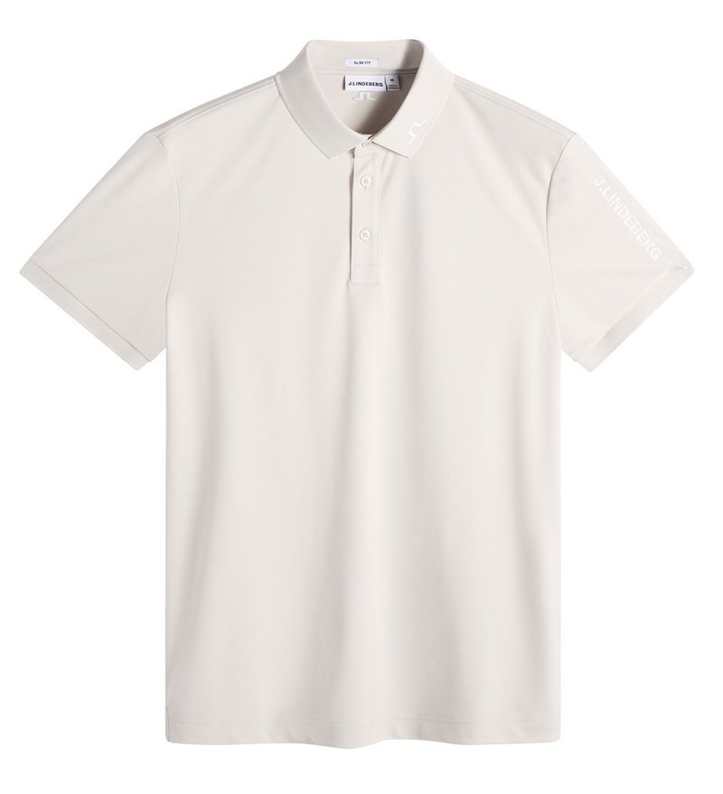 J.Lindeberg Tour Tech Slim Fit polo de hombre, moonbeam