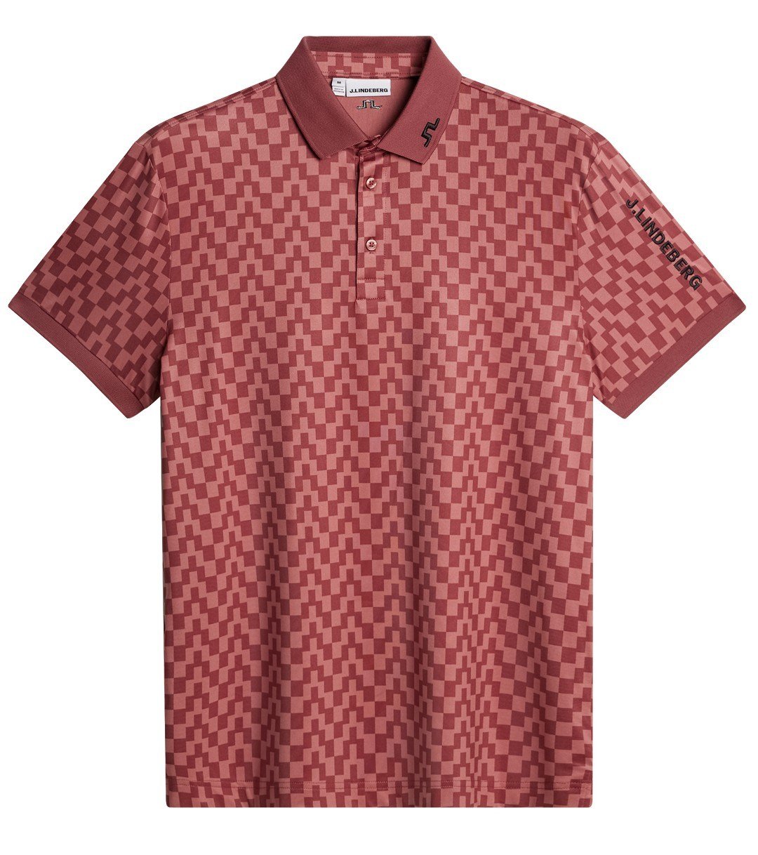 J.Lindeberg Tour Tech Print polo para hombre, bridge stack apple butter