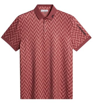 J.Lindeberg Tour Tech Print polo para hombre, bridge stack apple butter