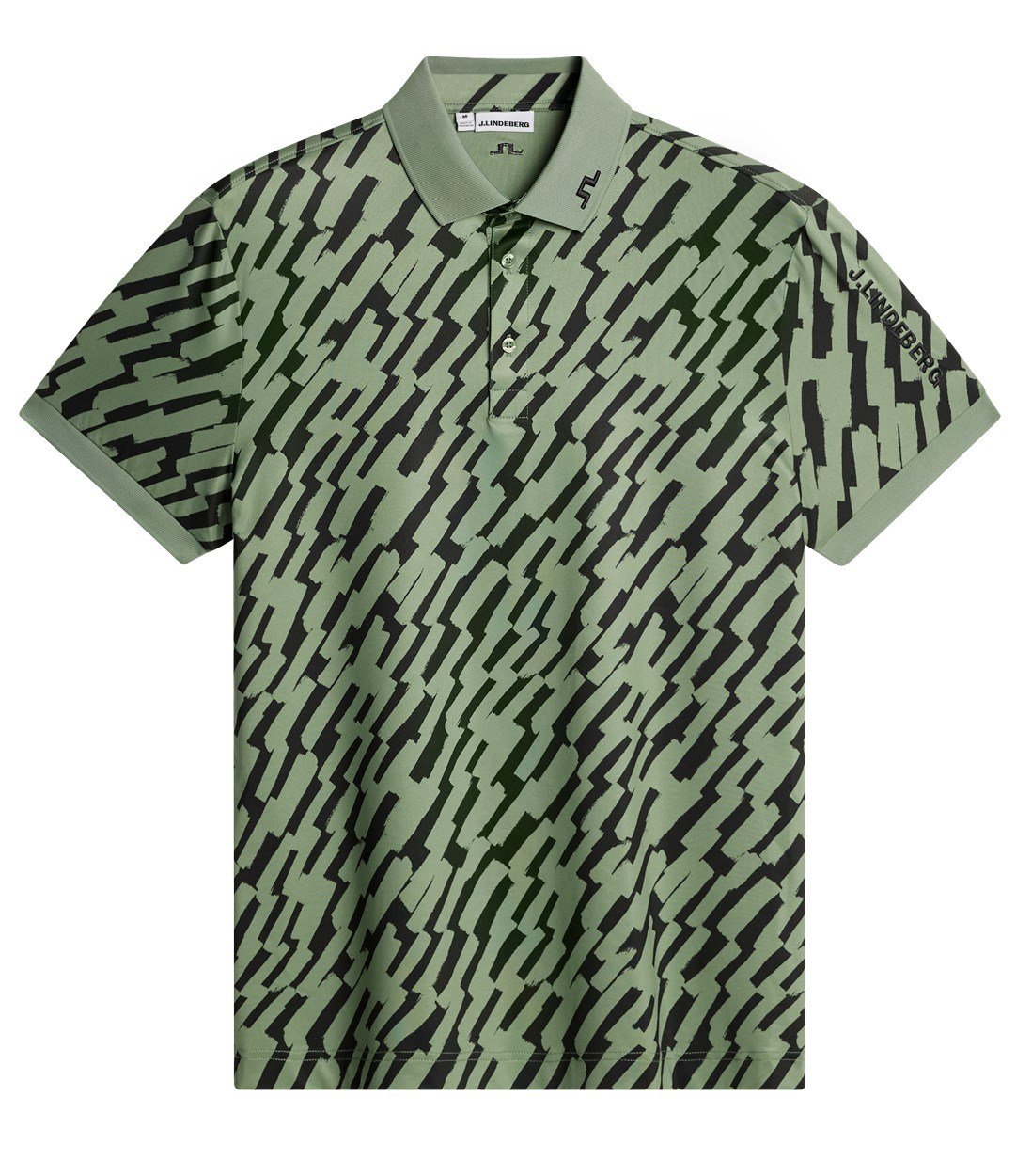 J.Lindeberg Tour Tech Print polo de hombre, oak green