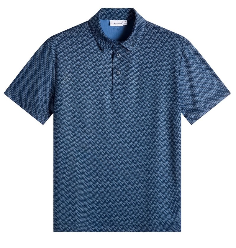 J.Lindeberg Tod Print polo de hombre, flight bridge navy fed