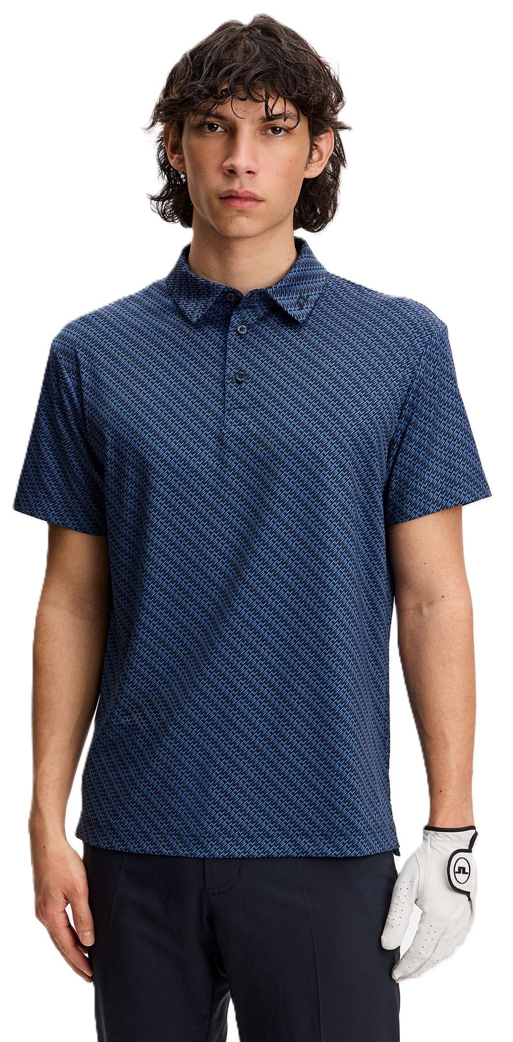 J.Lindeberg Tod Print polo de hombre, flight bridge navy fed