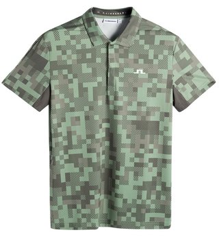 J.Lindeberg Dario Tour Print polo de hombre, tour 26 tonal green