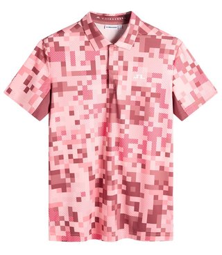 J.Lindeberg Dario Tour Print polo de hombre, tour 26 pink