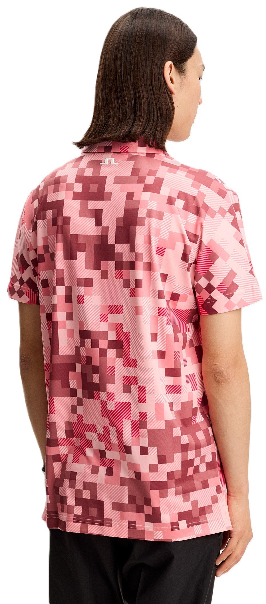 J.Lindeberg Dario Tour Print polo de hombre, tour 26 pink