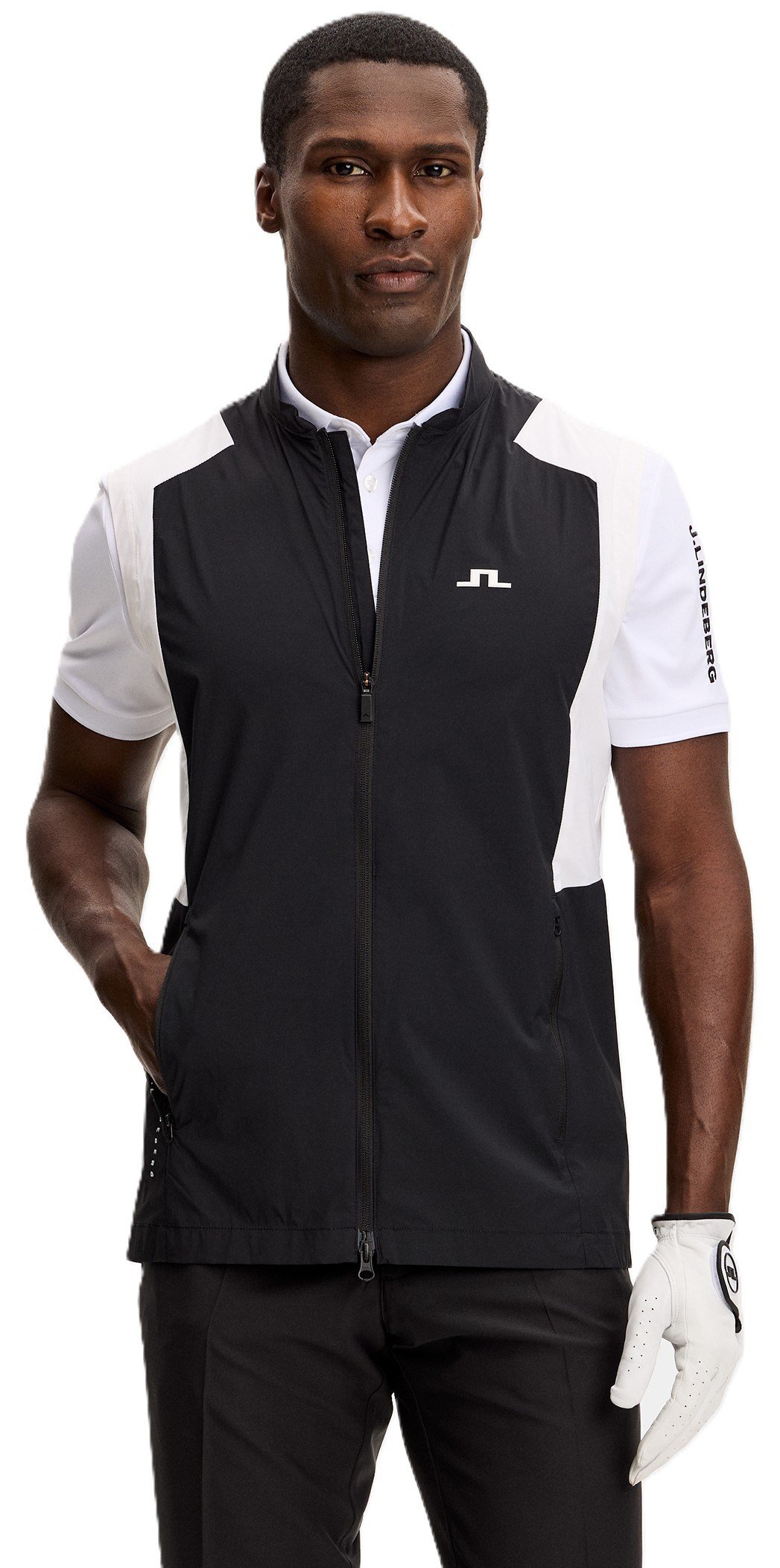 J.Lindeberg Jacs Zip chaleco de hombre, negro