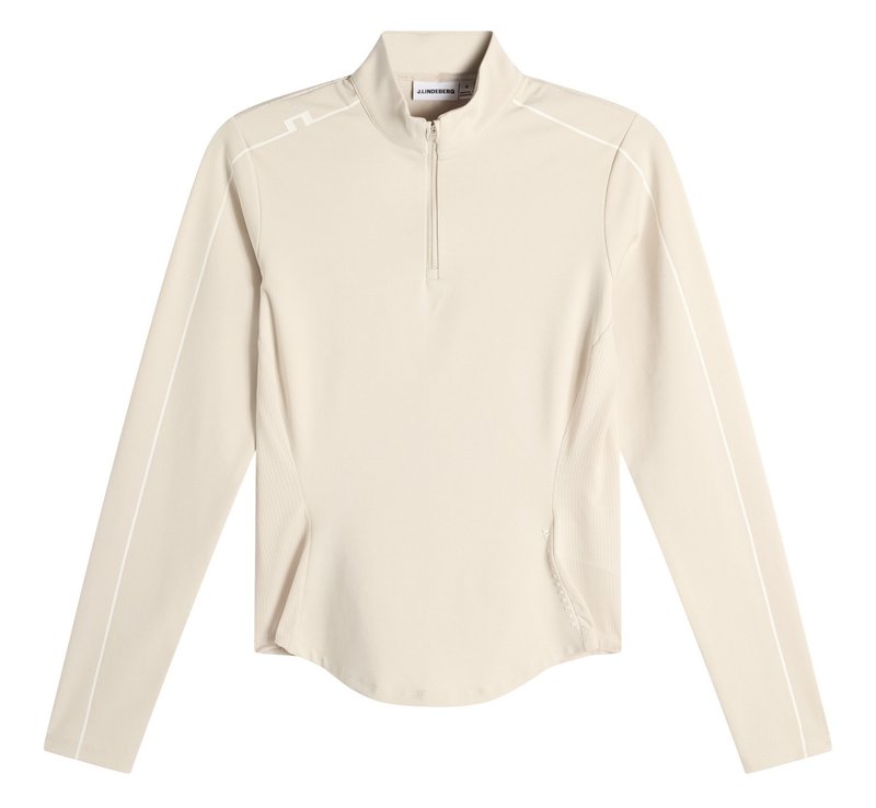 J.Lindeberg Adiola Quarter Zip Mid Layer sudadera de mujer, moonbeam