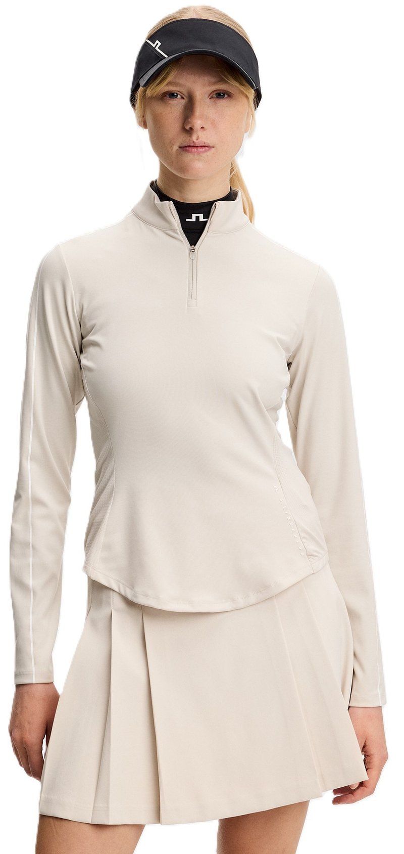 J.Lindeberg Adiola Quarter Zip Mid Layer sudadera de mujer, moonbeam