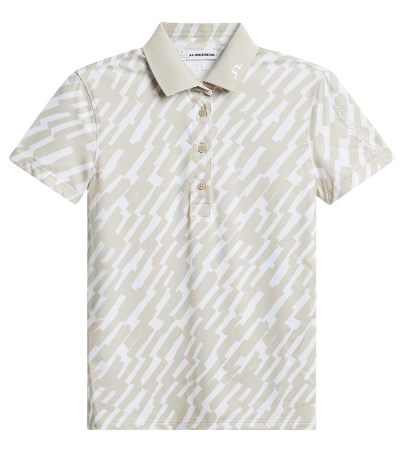 J.Lindeberg Tour Tech Print polo de mujer, oak island fossil