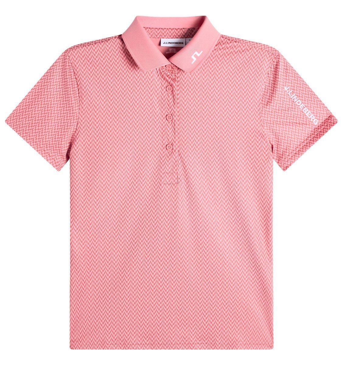 J.Lindeberg Tour Tech Print polo de mujer, bridge stack rose