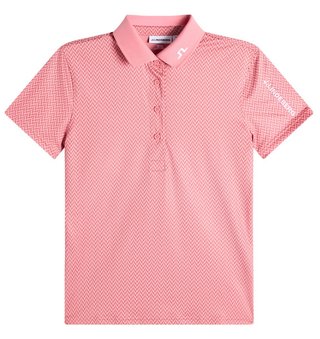J.Lindeberg Tour Tech Print polo de mujer, bridge stack rose