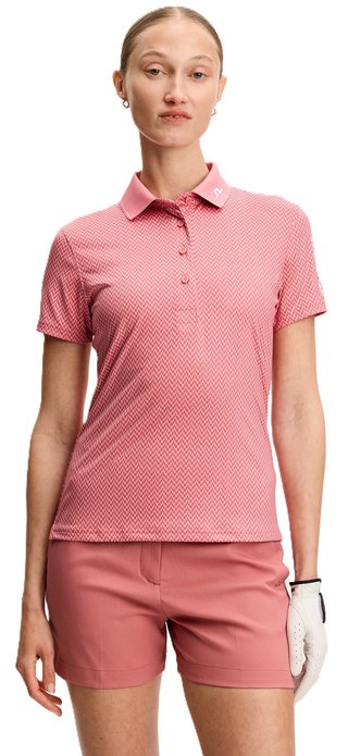 J.Lindeberg Tour Tech Print polo de mujer, bridge stack rose