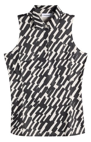 J.Lindeberg Dena Print Sleeveless polo de mujer, oak moonbeam