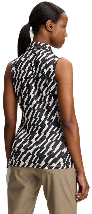 J.Lindeberg Dena Print Sleeveless polo de mujer, oak moonbeam