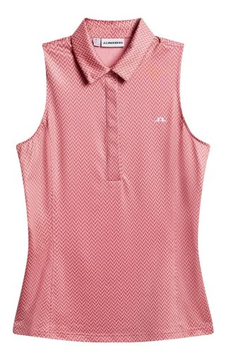 J.Lindeberg Dena Print Sleeveless polo de mujer, bridge stack rose