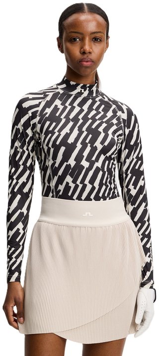 J.Lindeberg Ella Print Compression top de mujer, oak moonbeam